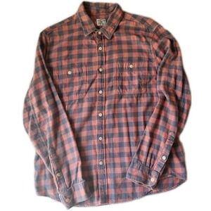 Men's J Crew Flannel Slim Fit Long Sleeve Button Up Shirt Size Large